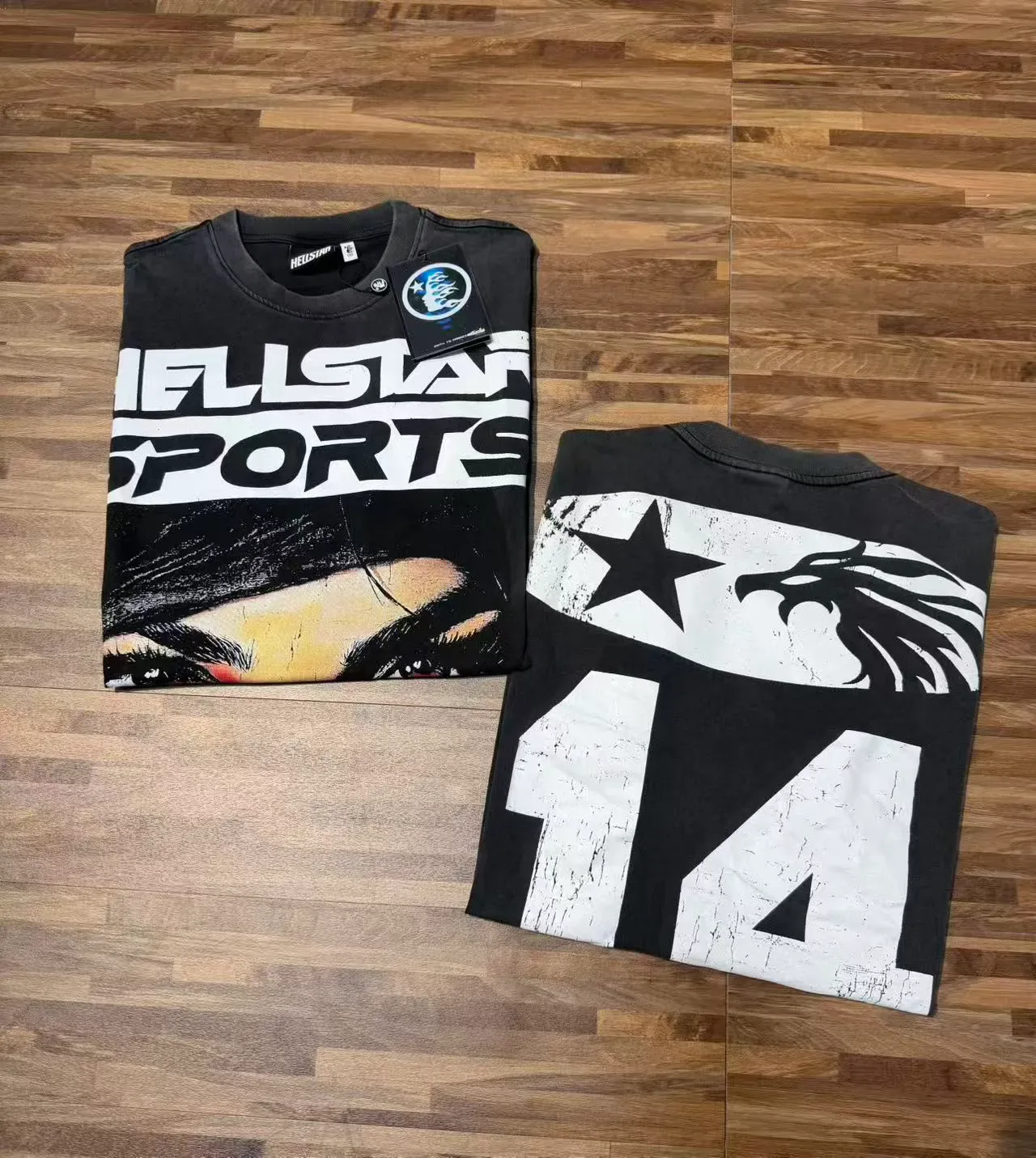 Hellstar Sports Distressed Black Graphic T-Shirt 2