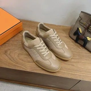 Hermès Beige Perforated Leather Lifestyle Sneakers