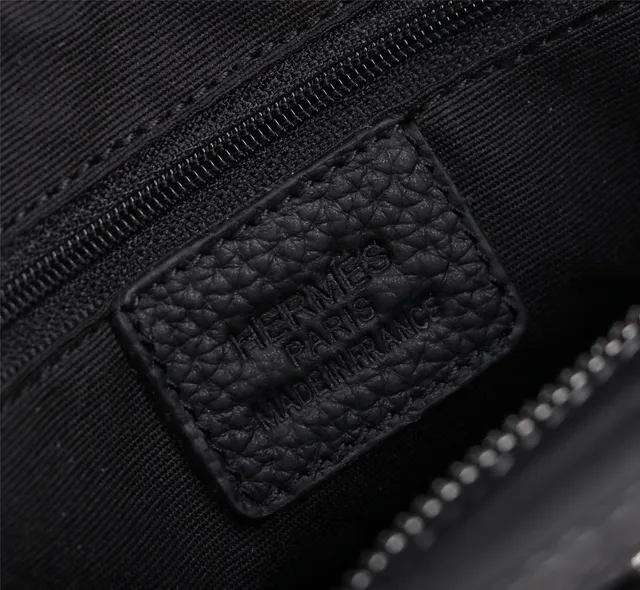 Hermès Couro preto de grão H-Logo bolsa cruzada 3