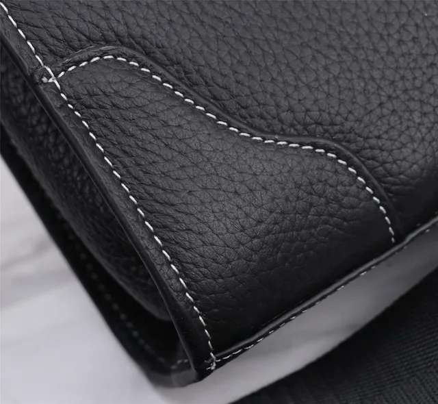 Hermès Couro preto de grão H-Logo bolsa cruzada 4