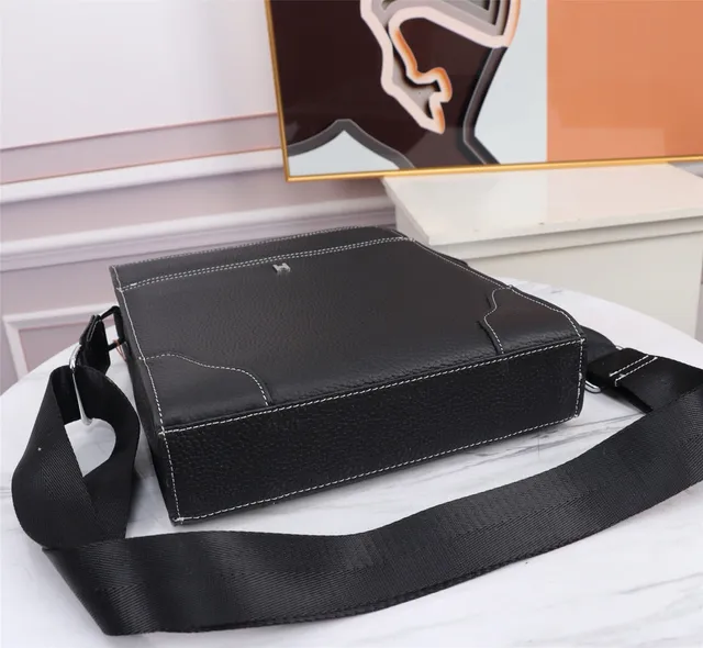 Hermès Couro preto de grão H-Logo bolsa cruzada 6
