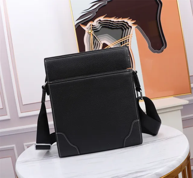 Hermès Couro preto de grão H-Logo bolsa cruzada 7