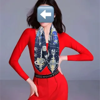Hermès 方形 海军蓝 天文图案 印花 真丝围巾