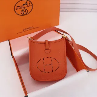 Hermès Evelyne Orange Perforated H Logo Underarm Bag