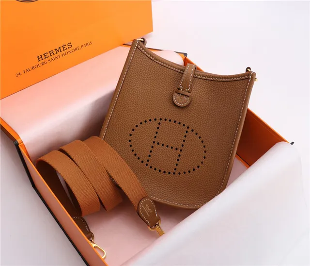 Hermès Evelyne Orange Perforated H Logo Underarm Bag 5