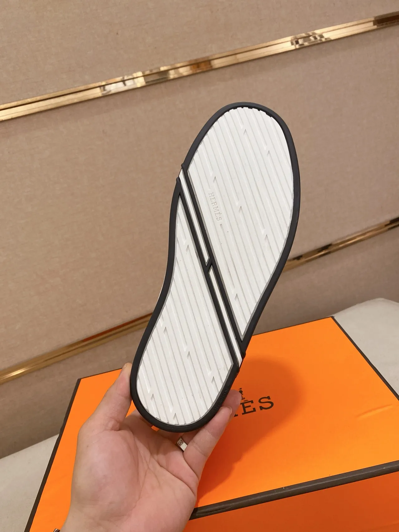 Hermès H Logo Loafer Beige Woven Slip-On Loafer 2