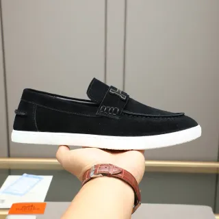 Hermès H Logo Loafer Black Suede White Sole Loafer