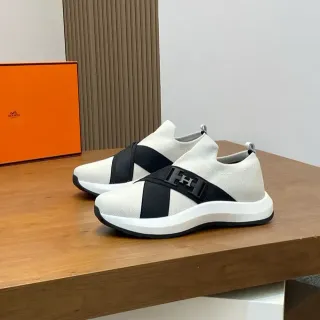 Hermès H-Logo Strap Knit Slip-On Lifestyle Sneakers