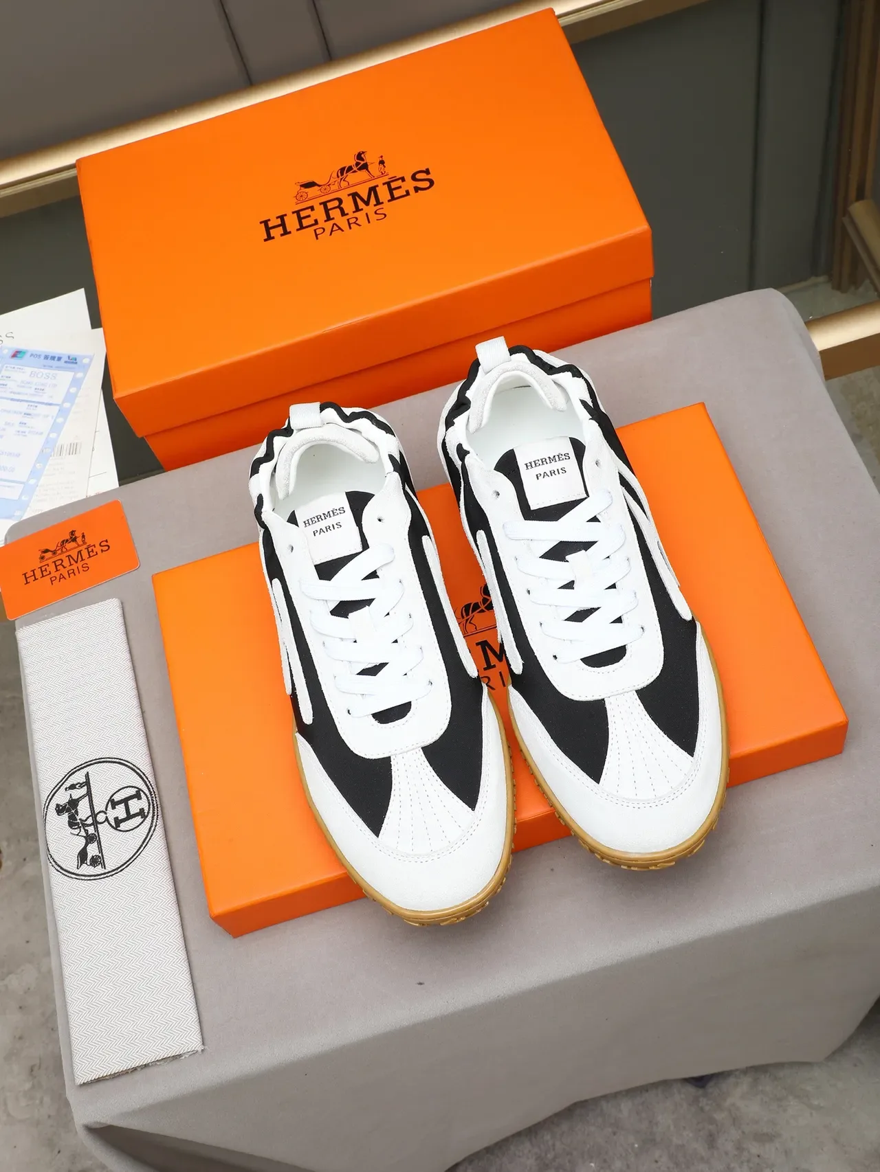 Hermès H Sneaker Black White Gum Lifestyle Sneakers 2