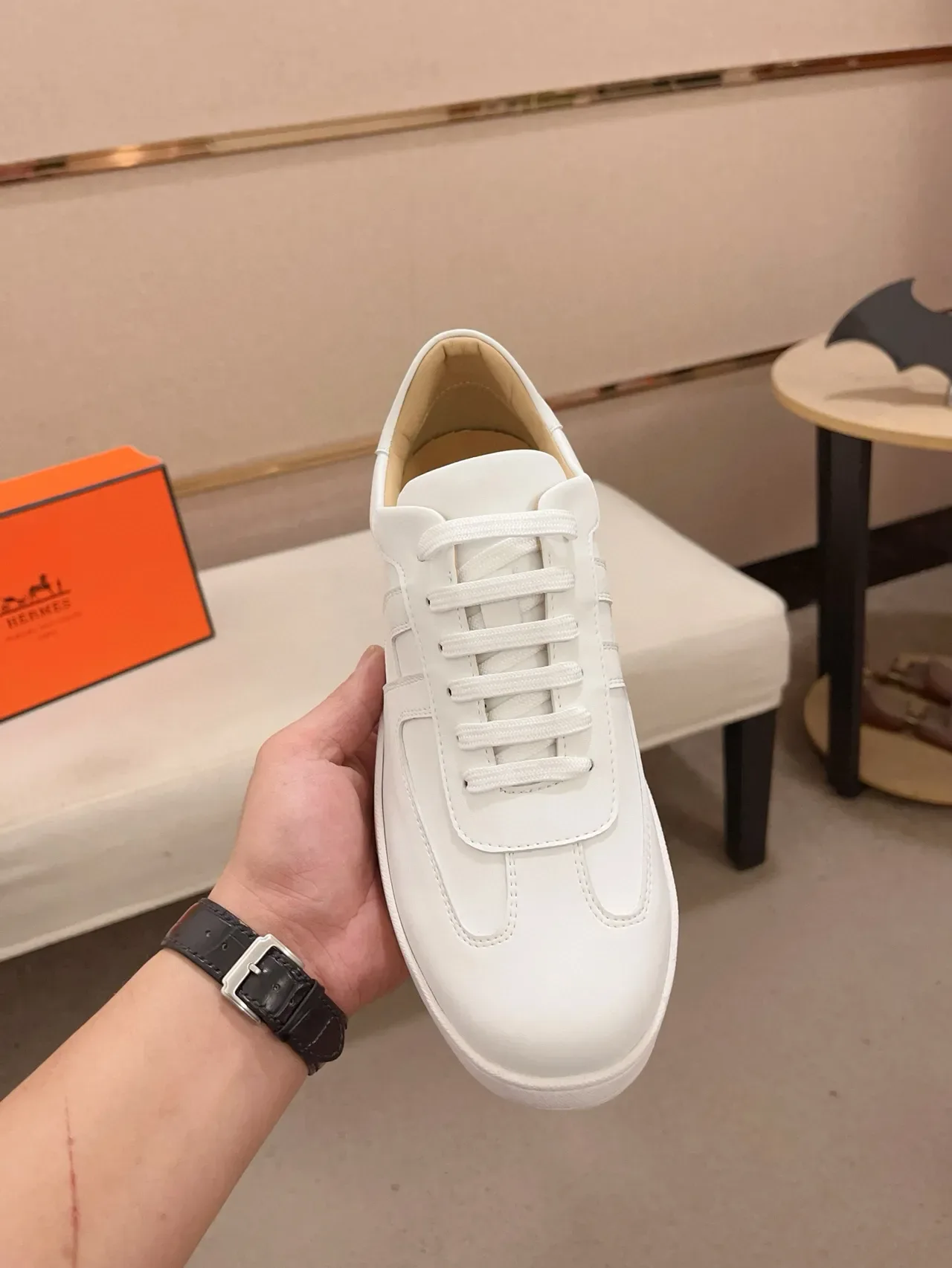 Hermès H Sneaker Sneaker Lifestyle en Cuir Blanc 6