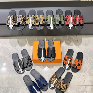 Sandálias Hermès Oran H-Strap Impressão Animal