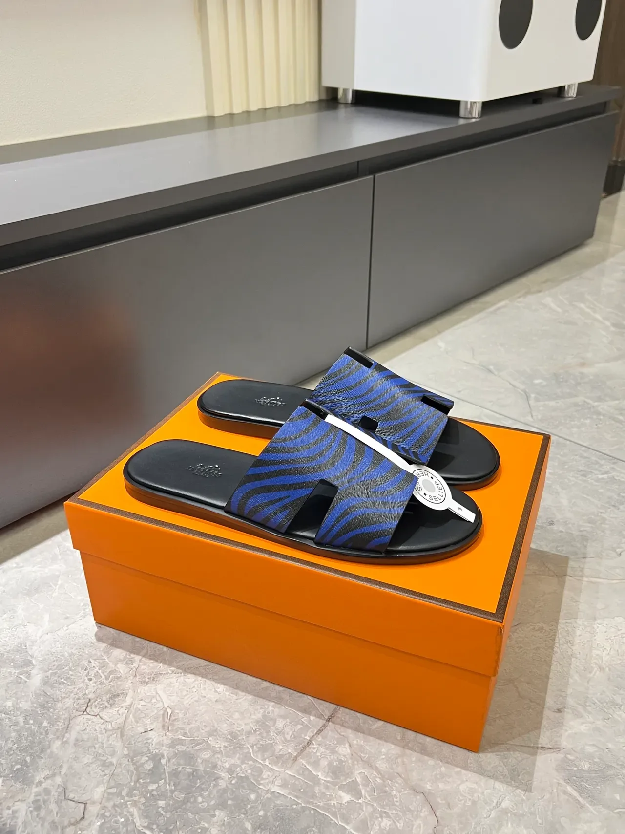 Hermès Oran H-Strap Animal Print Slippers 21