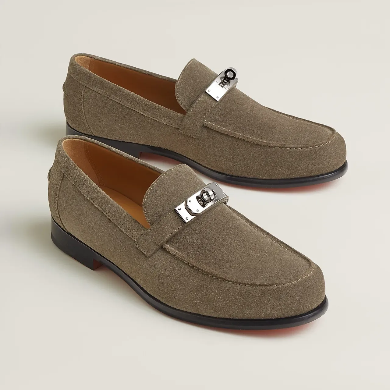 Hermès Oran Loafer Camurça Taupe Slip-On 8