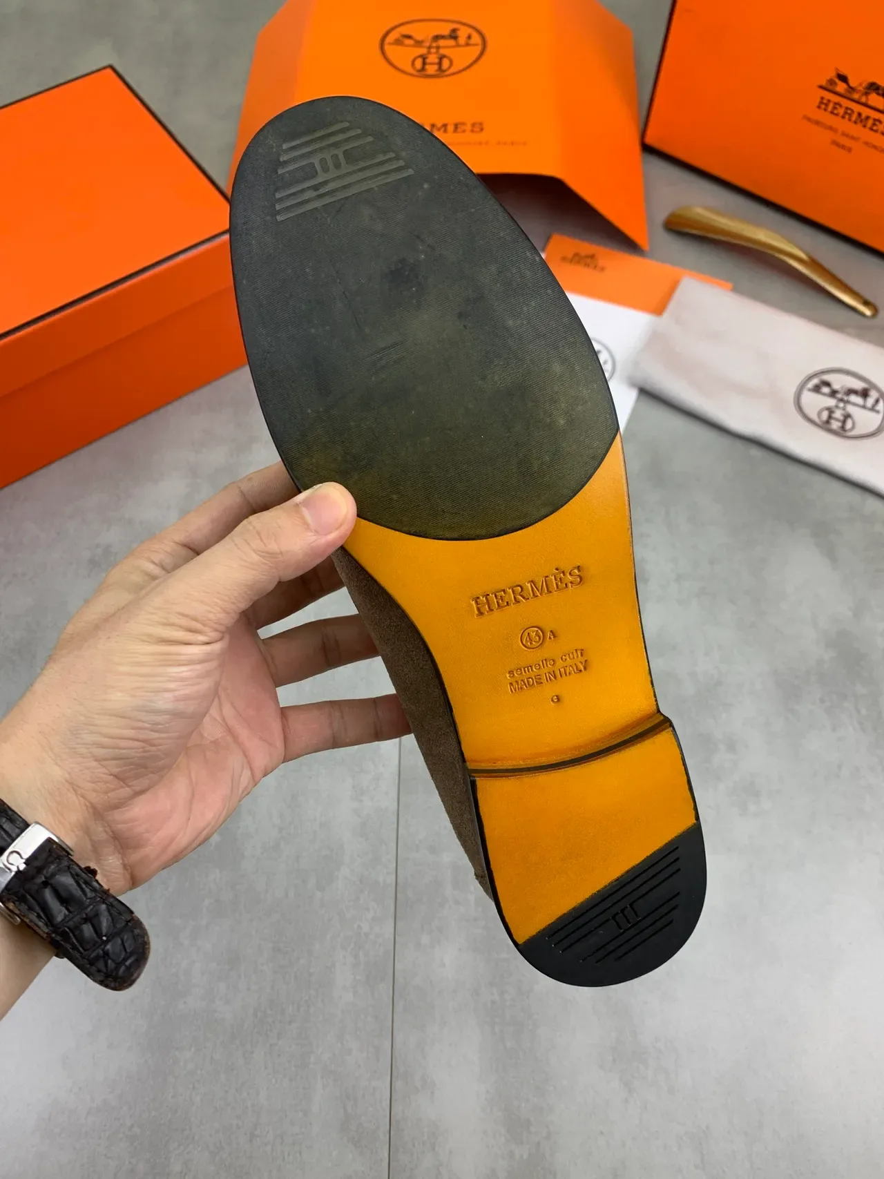 Hermès Oran Suede Horsebit Loafer 2