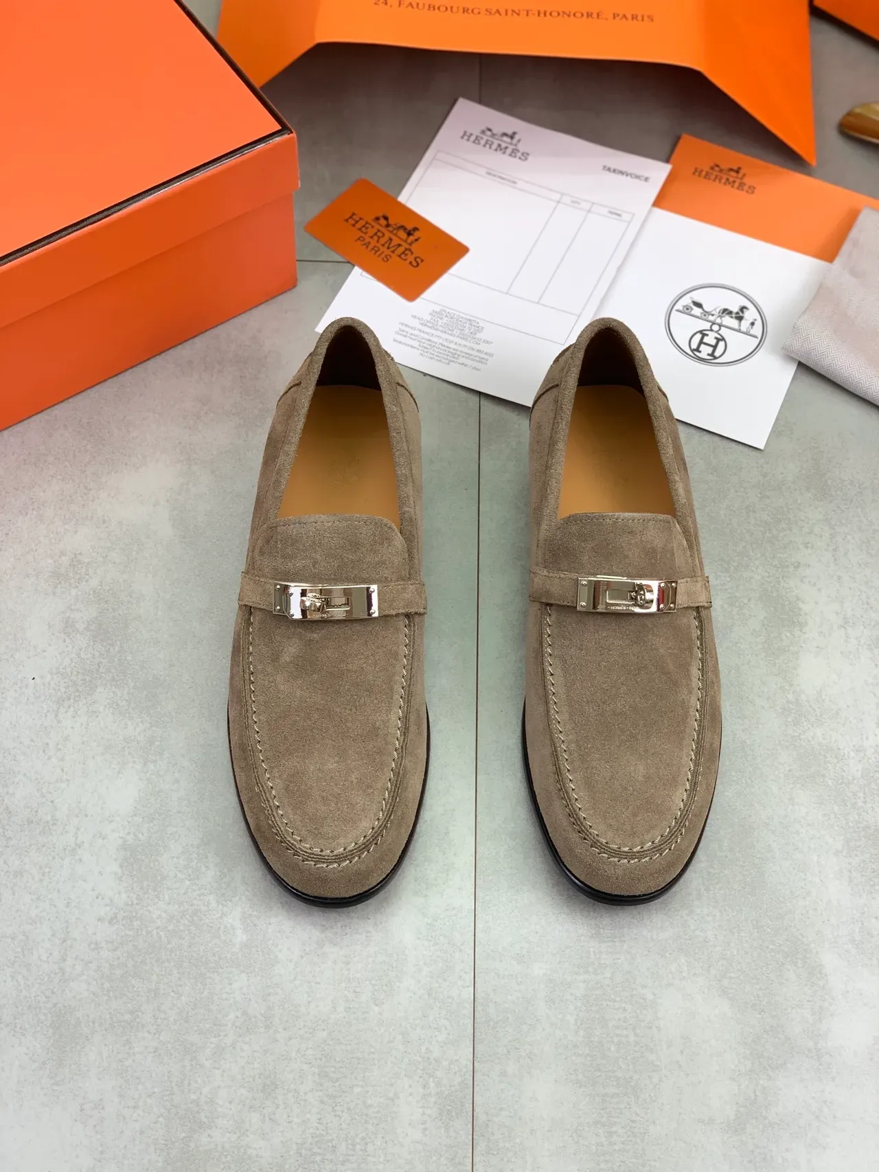 Hermès Oran Suede Horsebit Loafer 4