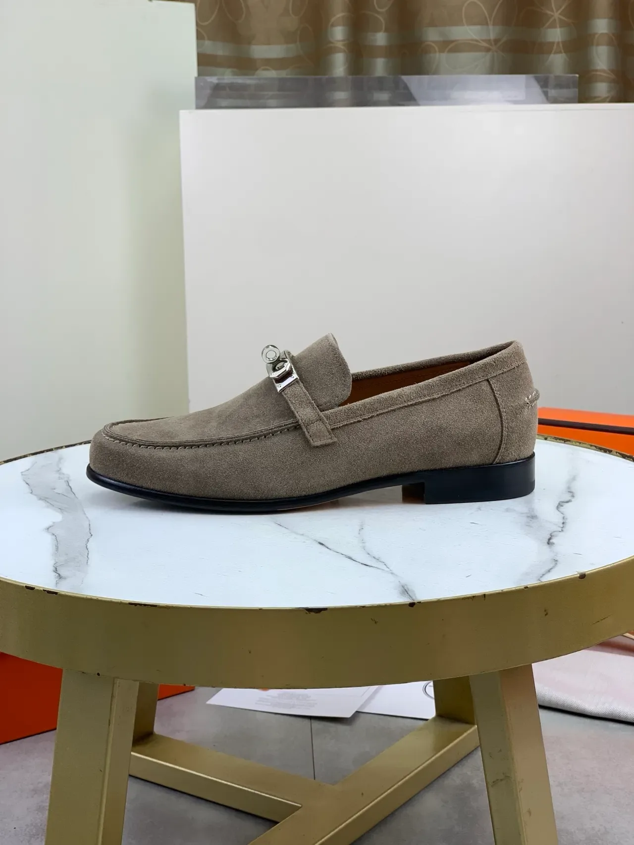 Hermès Oran Suede Horsebit Loafer 5