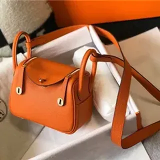 Hermès Picotin Lock Orange Pebbled Leather Mini Boston Bag