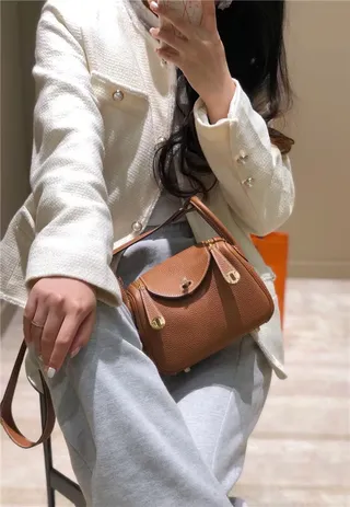Hermès Picotin Lock حقيبة بوسطن ميني من جلد برتقالي مقرمش 2