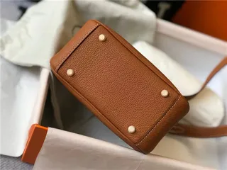 Hermès Picotin Lock حقيبة بوسطن ميني من جلد برتقالي مقرمش 4