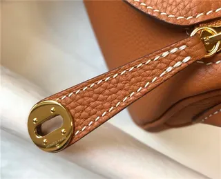Hermès Picotin Lock حقيبة بوسطن ميني من جلد برتقالي مقرمش 5