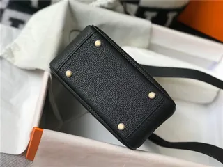 Hermès Picotin Lock حقيبة بوسطن ميني من جلد برتقالي مقرمش 12