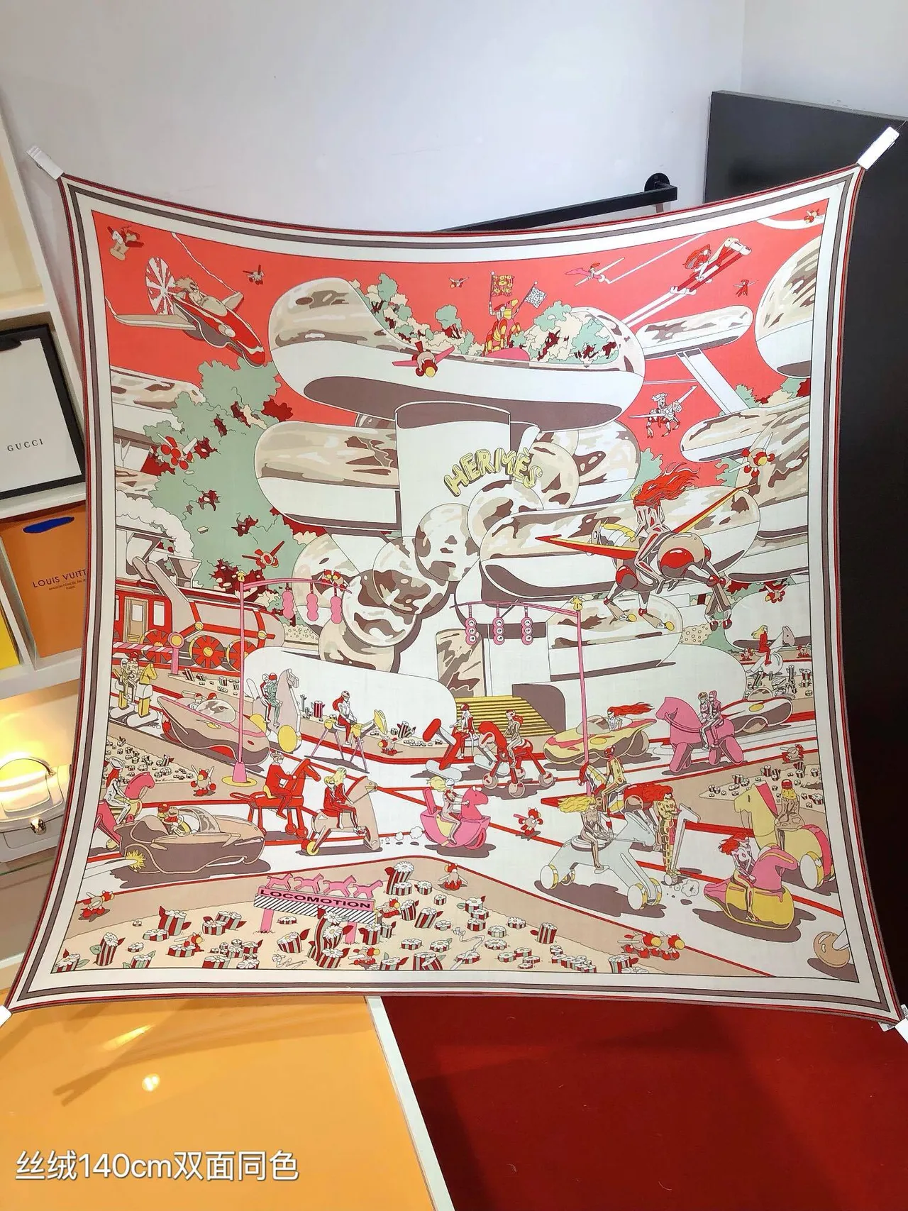 Hermès Printed Multicolor Square Silk Scarf 5