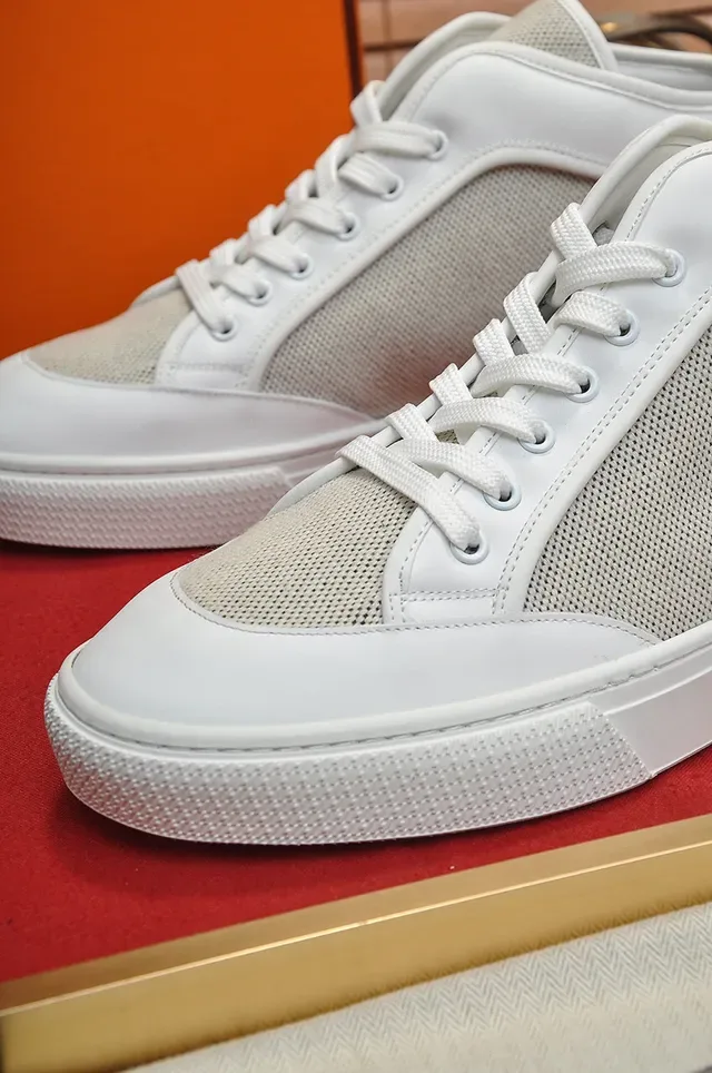 Hermès Blanc et Beige Maille Low-Top Lifestyle Sneakers 2