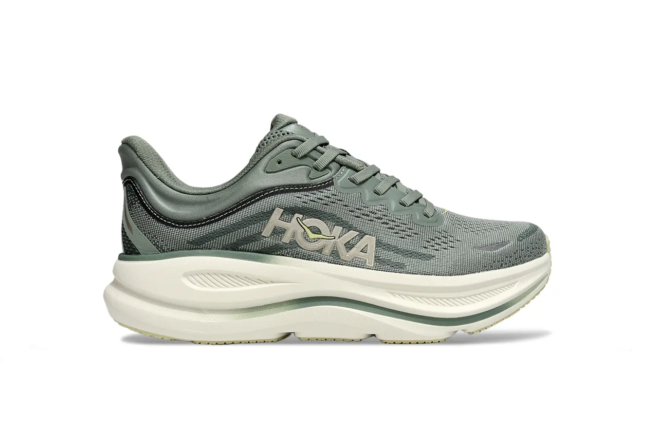 Hoka Vert Blanc Haut en Tricot Ingénierie Semelle Intermédiaire Épaissie Cushion Chaussures de Course 2