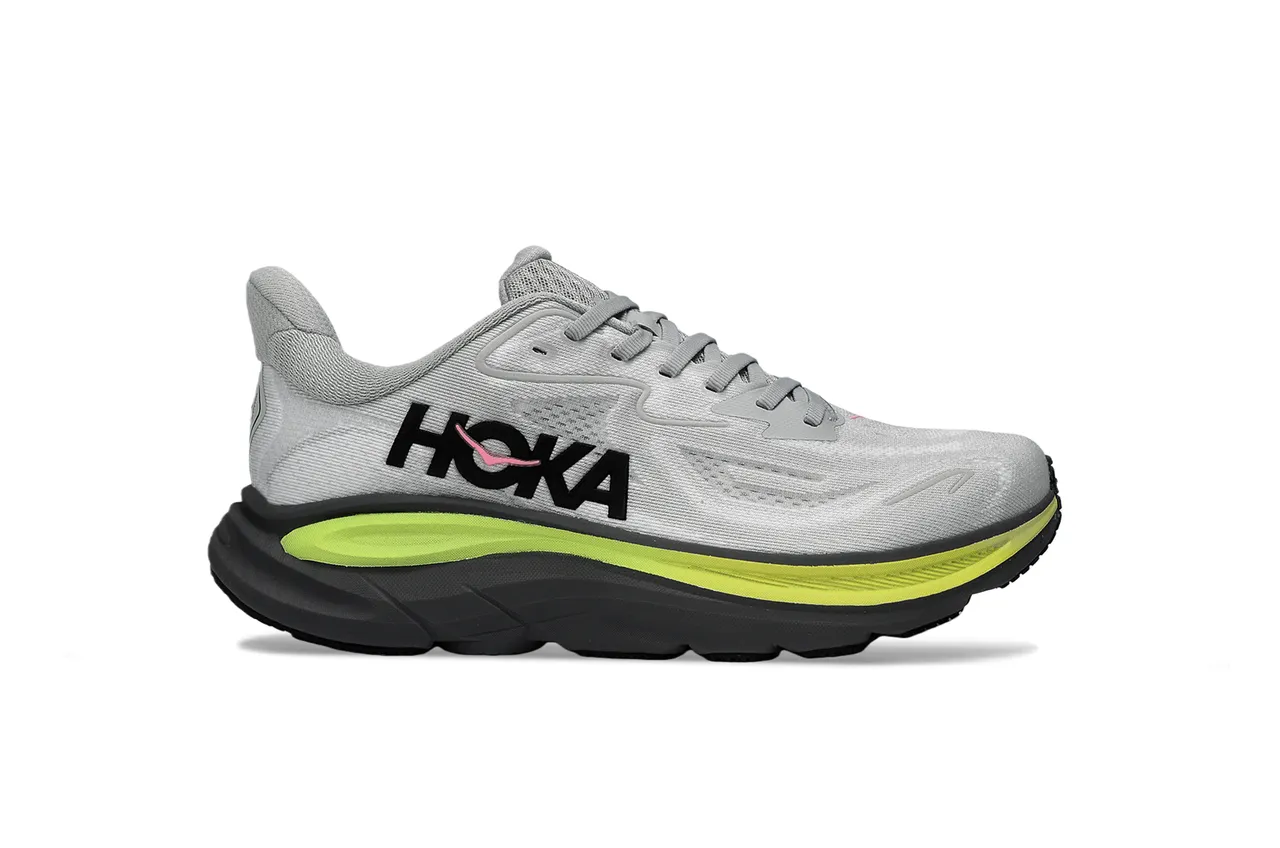 Hoka White Yellow Engineered Mesh Upper Thick Cushioned Midsole Running Shoes 2