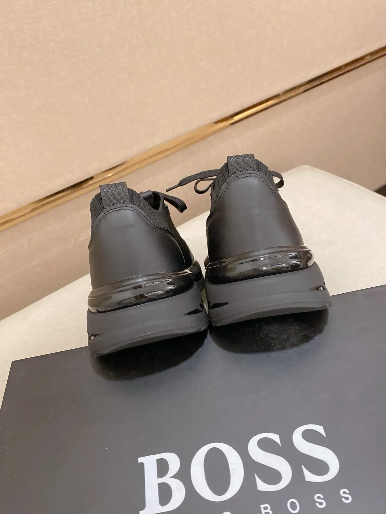 Hugo Boss Tênis Lifestyle Preto de Malha com Ajuste de Meia 2