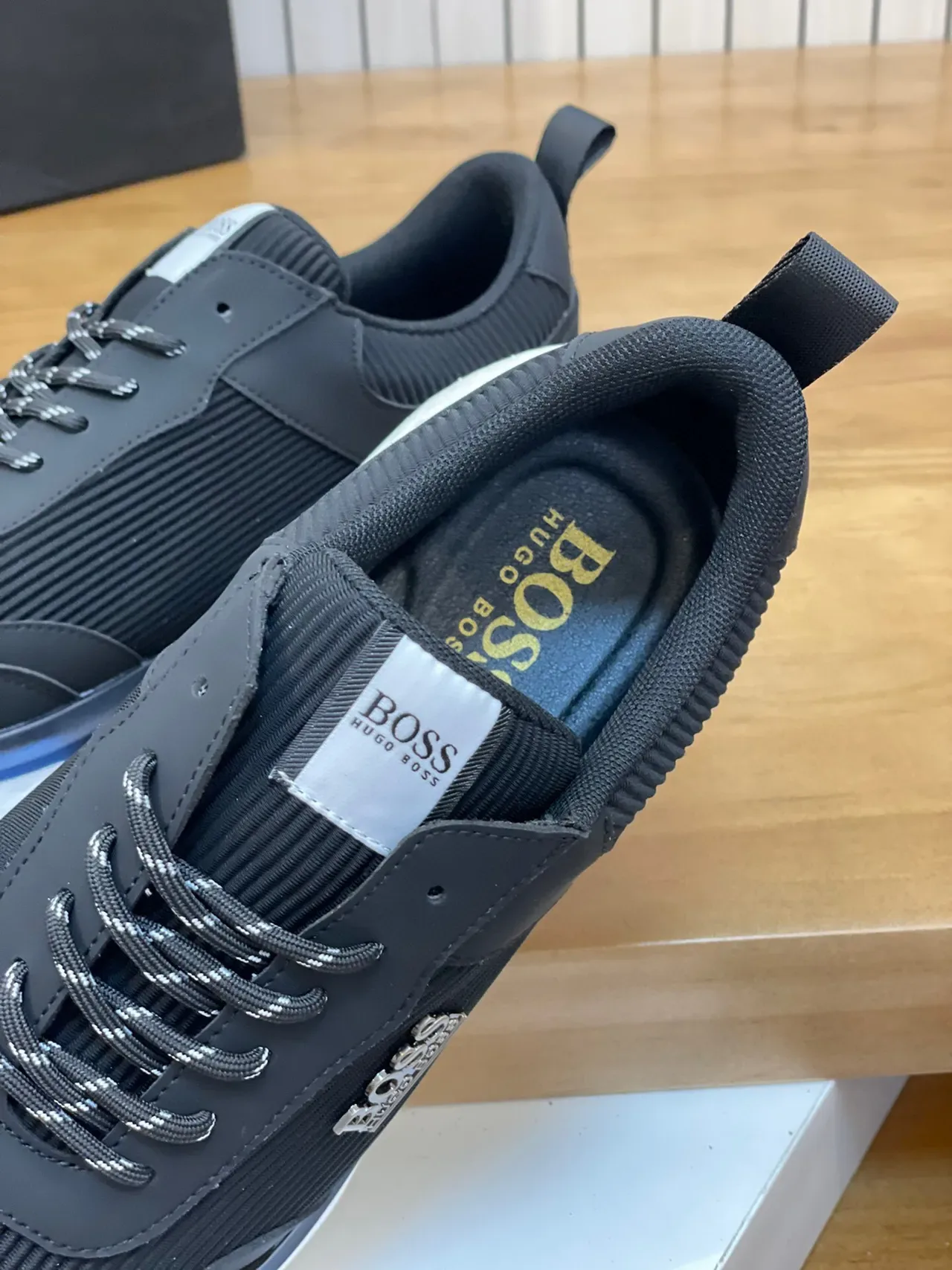 Hugo Boss Black Ribbed Knit Lifestyle Sneakers 7