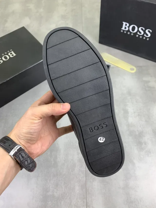 Hugo Boss Brown Leather and Suede Platform Lifestyle Sneakers 2