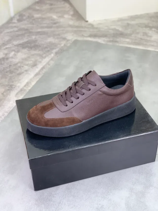 Hugo Boss Brown Leather and Suede Platform Lifestyle Sneakers 4