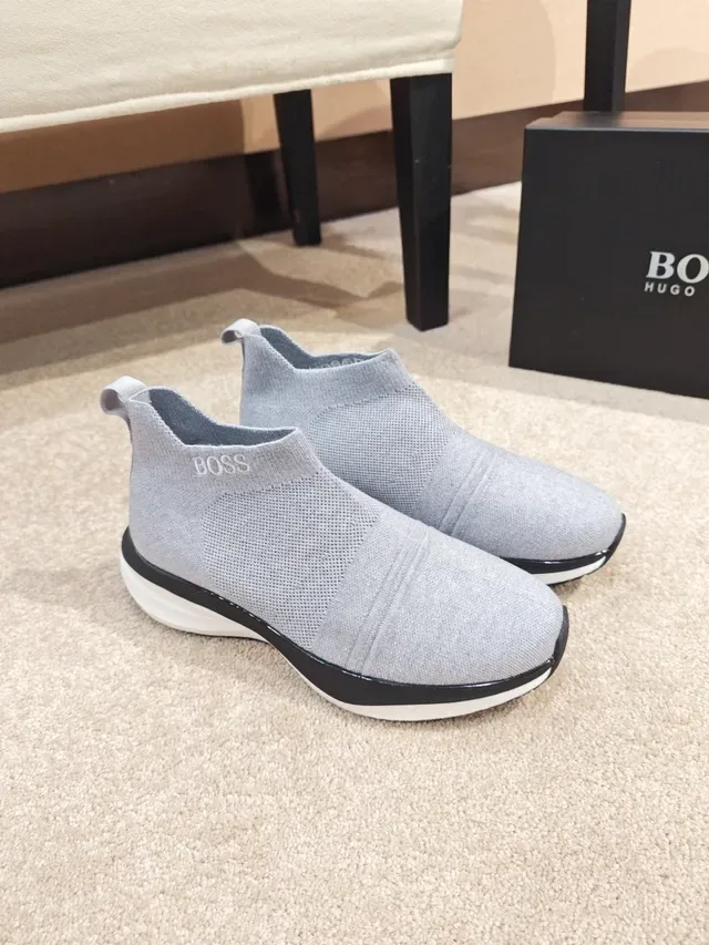 Hugo Boss Gray Knit Slip-On Lifestyle Sneaker 4