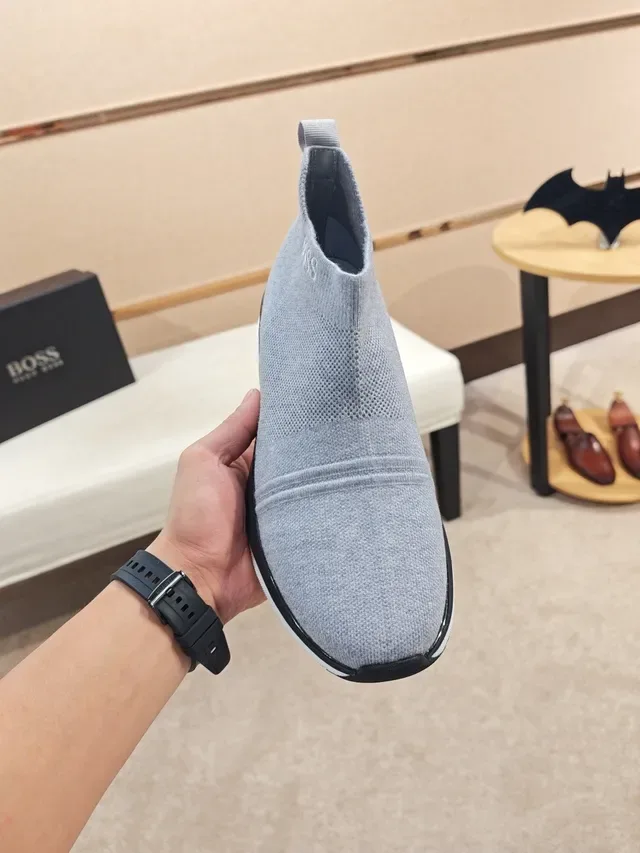 Hugo Boss Gray Knit Slip-On Lifestyle Sneaker 5