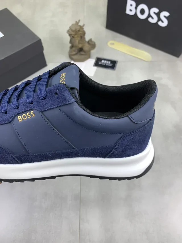 Hugo Boss Navy Blue Suede and Leather Lifestyle Sneakers 5