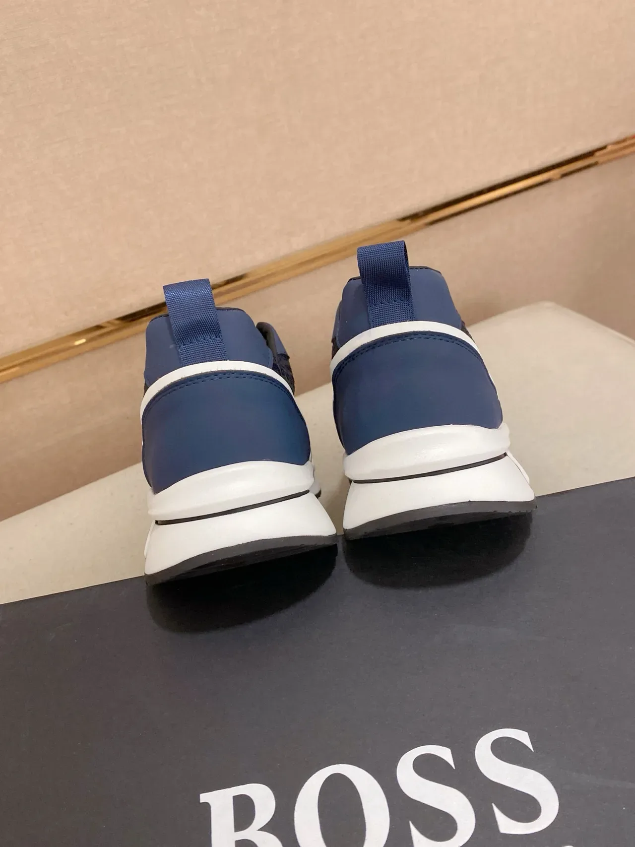 Hugo Boss Navy Blue White-Stripe Lifestyle Sneaker 8