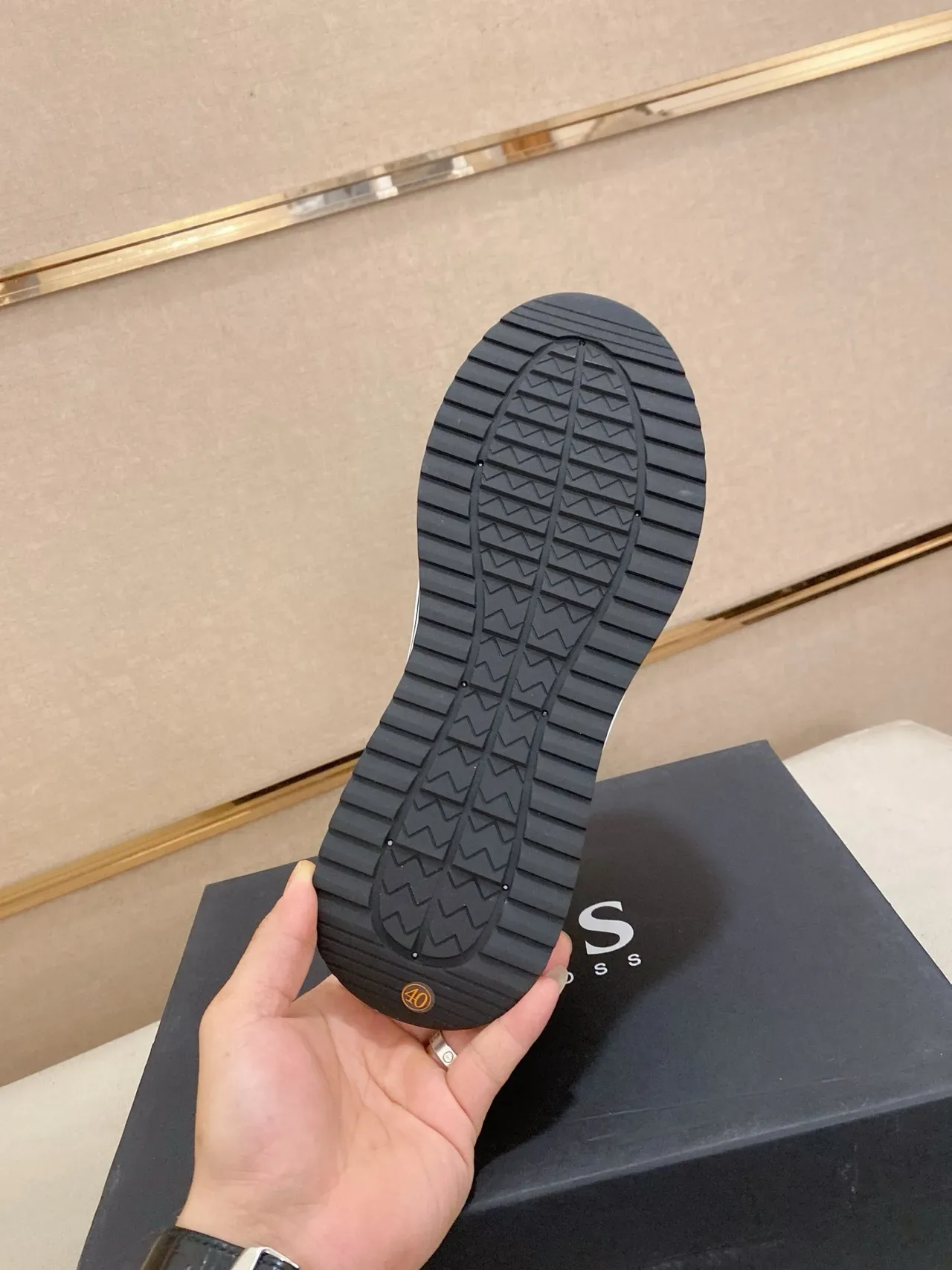 Hugo Boss Navy Blue White-Stripe Lifestyle Sneaker 9