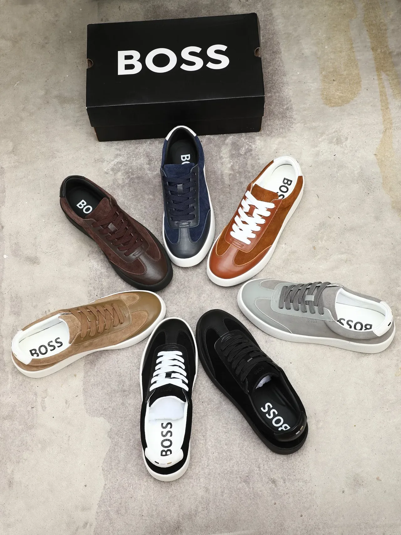 Hugo Boss Navy Suede and Leather Platform Lifestyle Sneaker 2