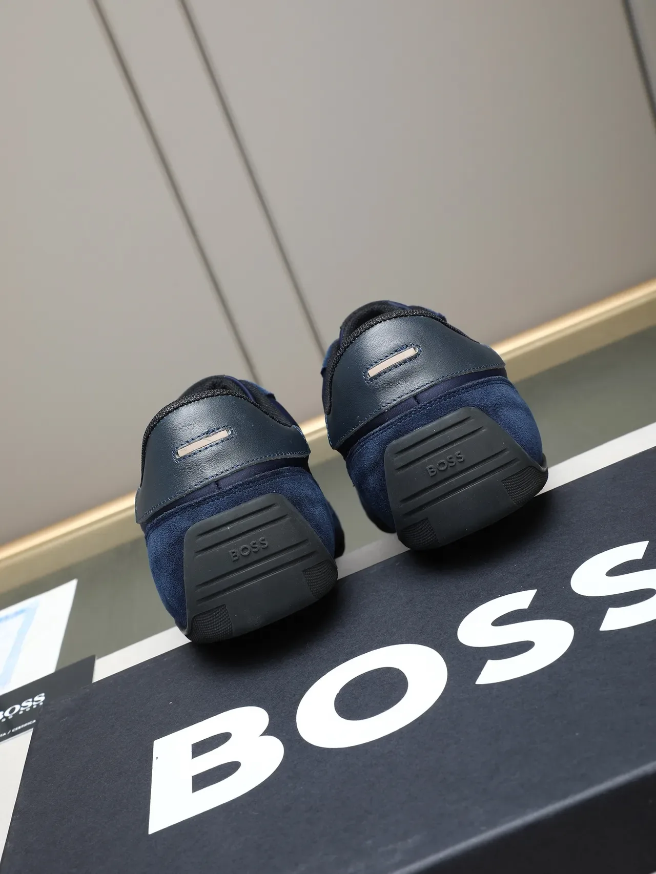 Hugo Boss Navy Suede and Textile Lifestyle Sneaker 3