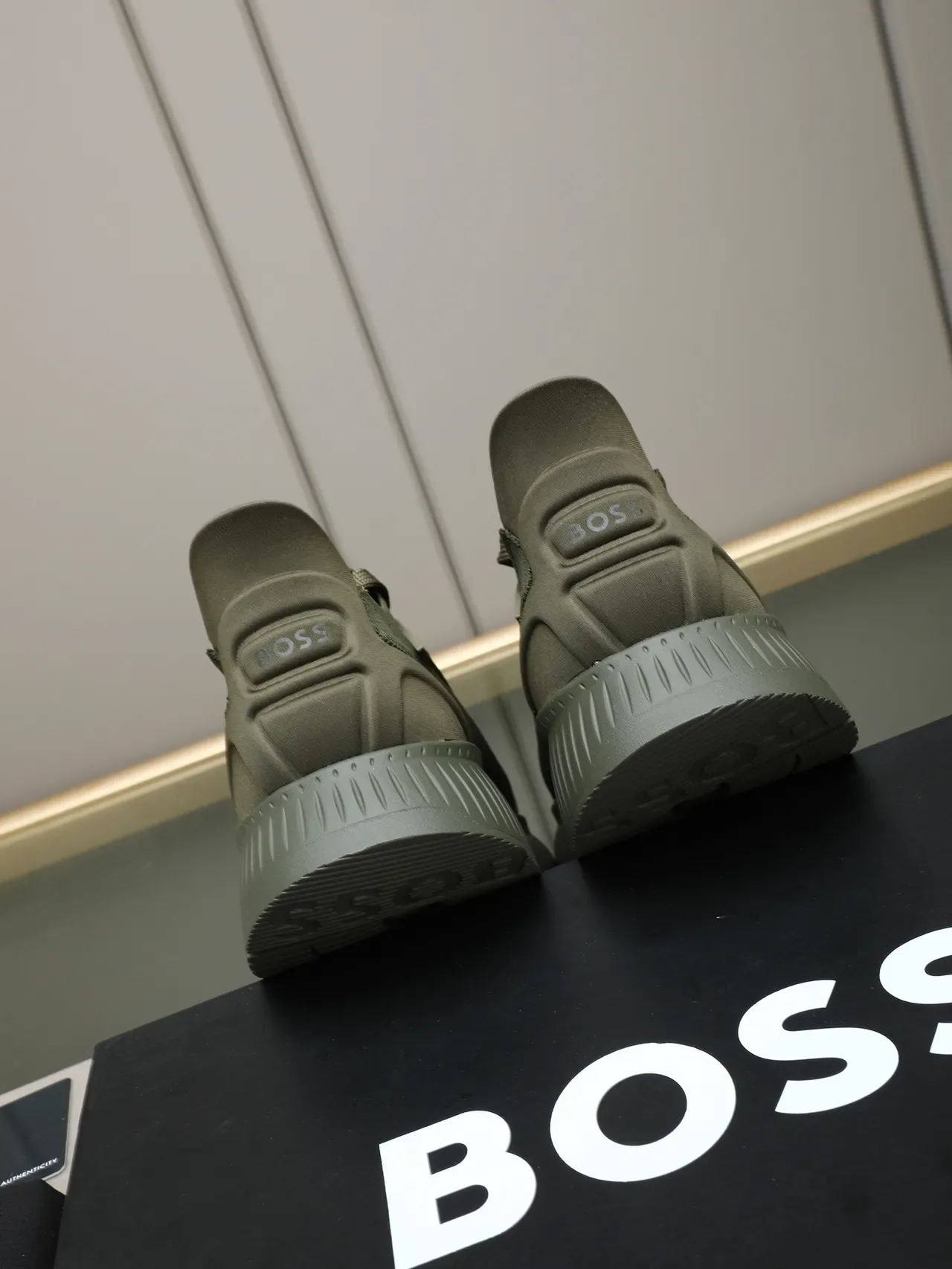 Hugo Boss Olive Knit Lifestyle Sneaker 3