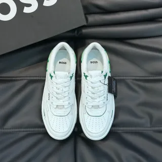 Hugo Boss White and Green Accent Lifestyle Sneakers