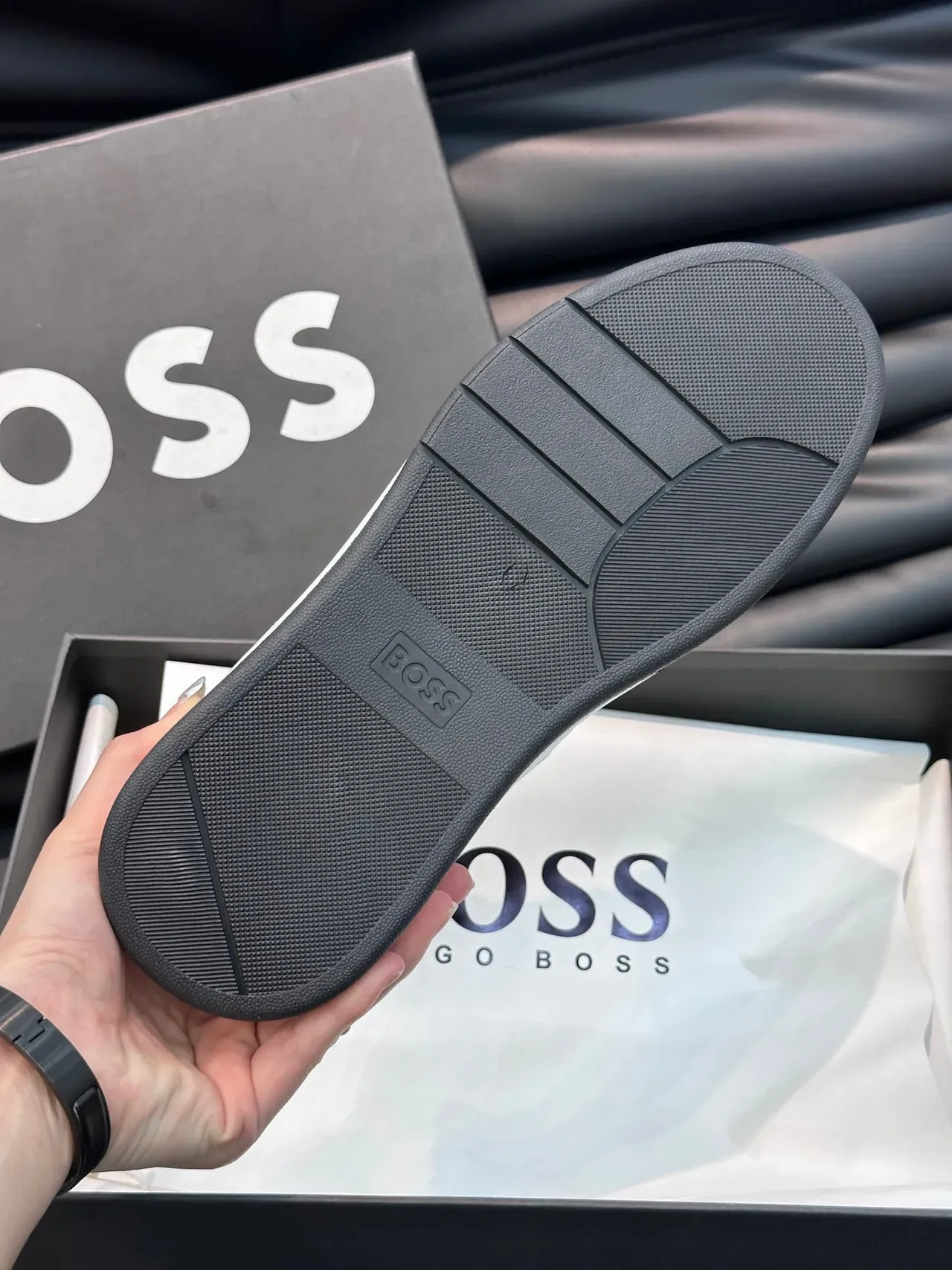 Hugo Boss tênis lifestyle branco e verde acento 2