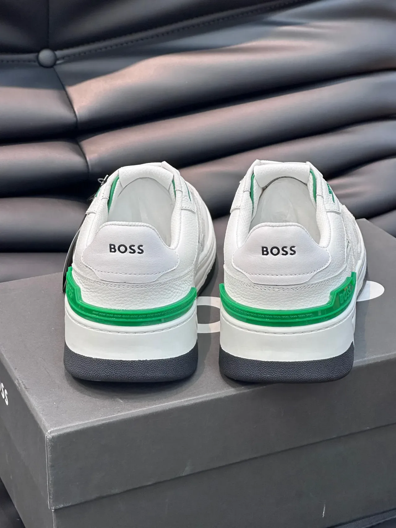 Hugo Boss tênis lifestyle branco e verde acento 6