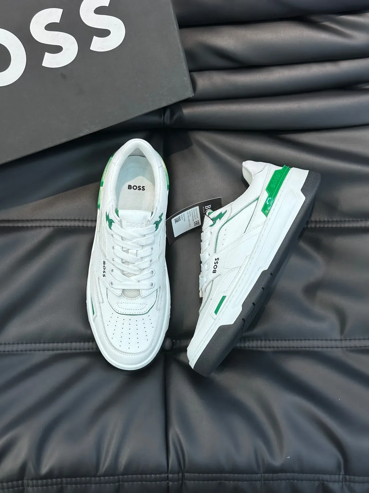 Hugo Boss tênis lifestyle branco e verde acento 9