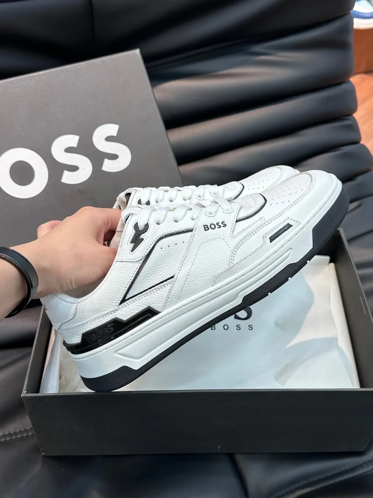Hugo Boss White Leather Lifestyle Sneakers 5