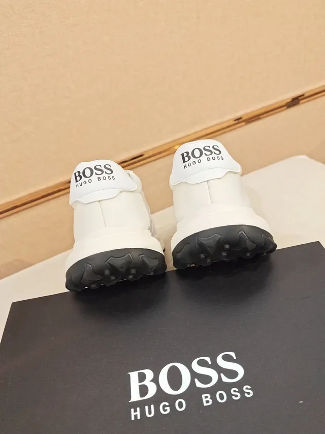 Hugo Boss White Leather-Paneled Side-Logo Lifestyle Sneaker 3