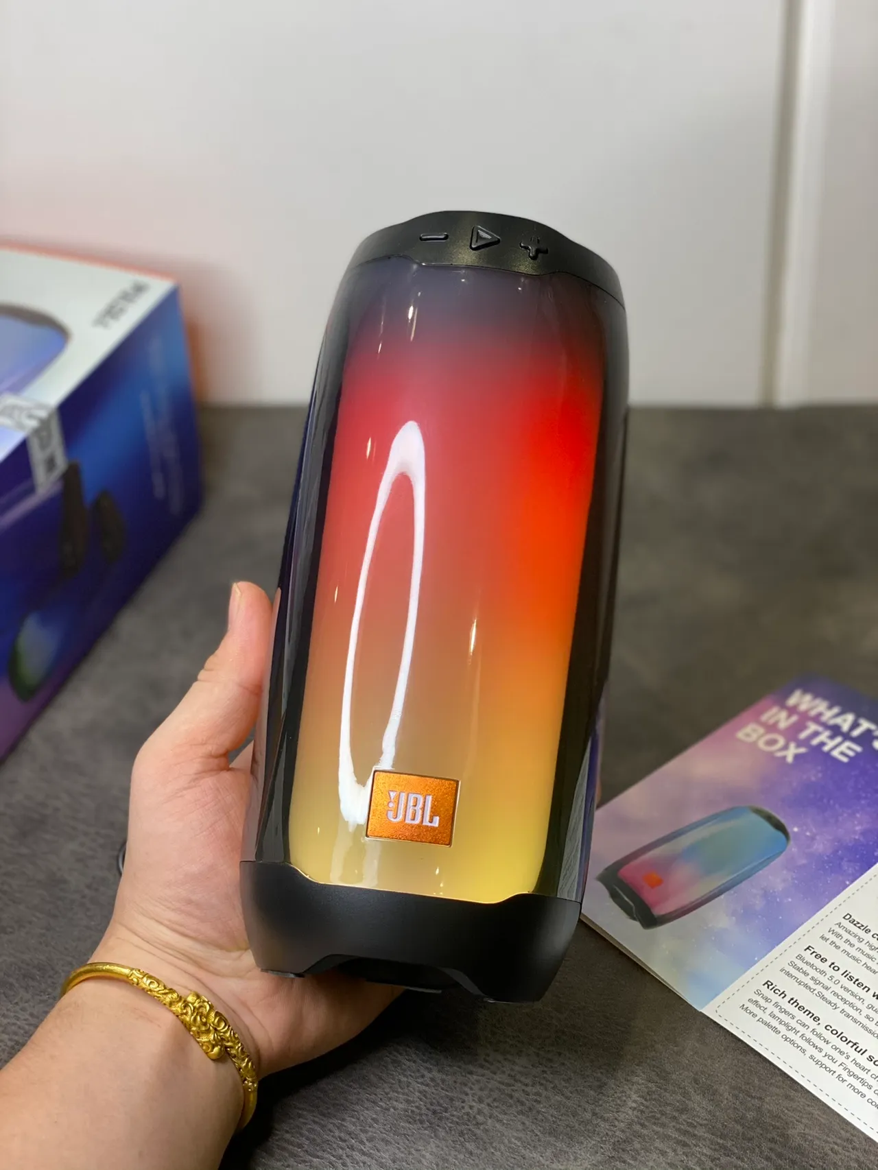 JBL Blue Black Cylindrical Translucent Body Portable Speaker 6