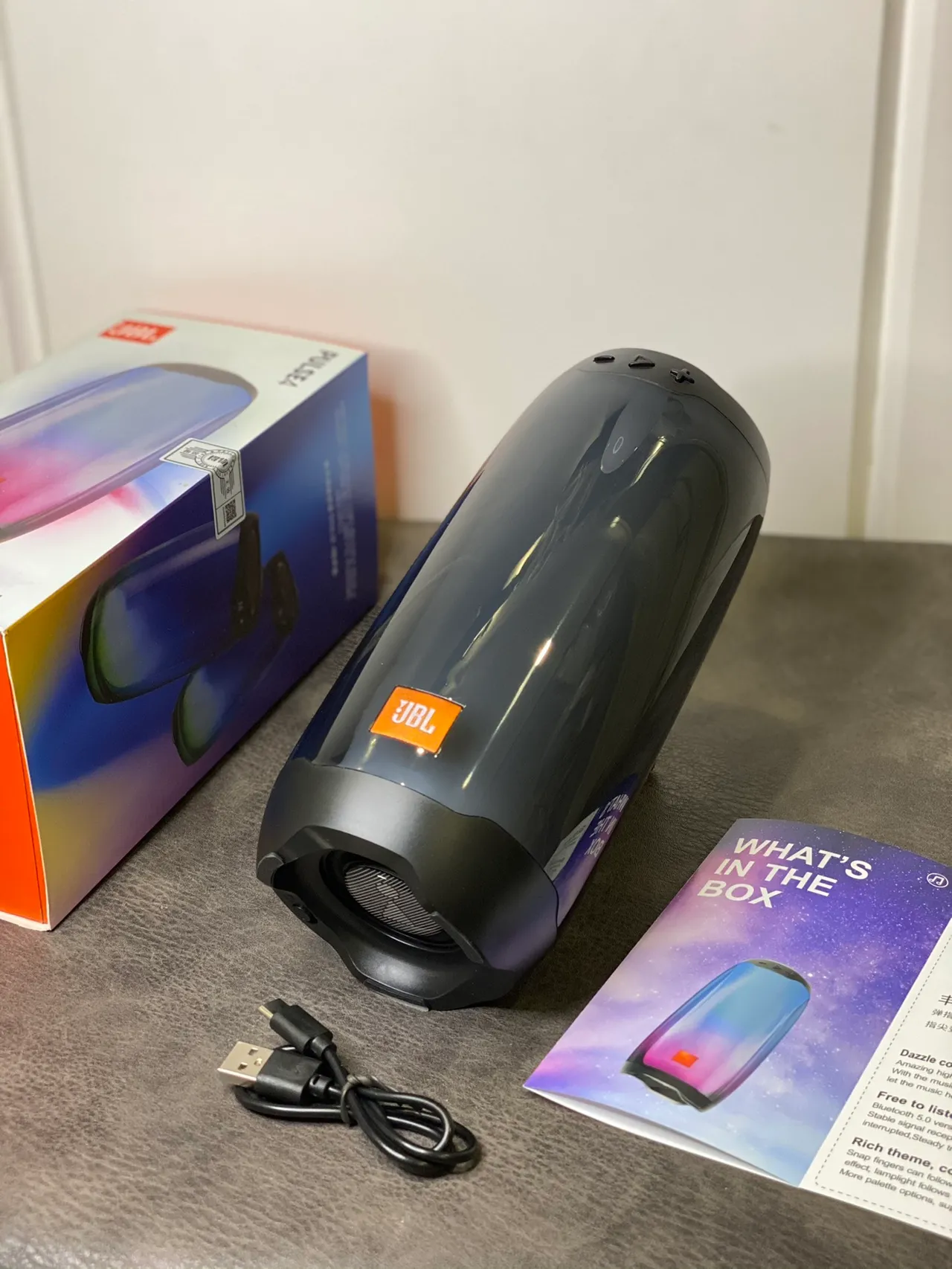 JBL Blue Black Cylindrical Translucent Body Portable Speaker 8