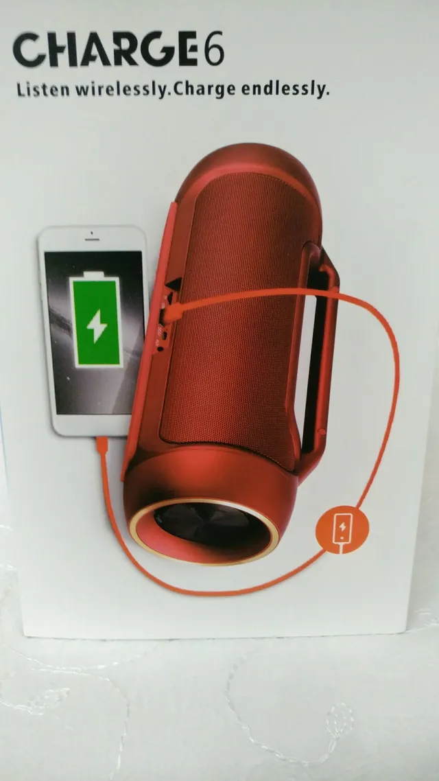 JBL Blue Red Cylindrical Body Integrated Top Handle Portable Speaker 15